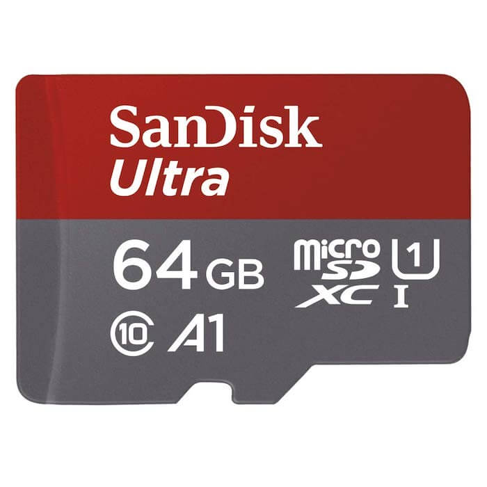 SanDisk 64Gb MicroSD Card and Adapter